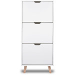 Frankystar - meuble blanc  chaussures nordic design avec 3 tagres  pieds en pin