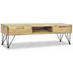Meuble tl buffet tv tlvision design pratique 120 cm teck massif beige