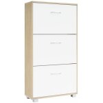 Casaria - meuble  chaussures 3 abattants 115x60x24cm armoire de rangement 18 paires tagre couloir ...