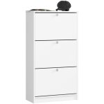 Akord - meuble à chaussures blanc 60 cm 3 portes façade blanche 3 étagères 60x28, 5x113 cm Akord - meuble à chaussures blanc 60 cm 3 portes façade blanche 3 étagères 60x28, 5x113 cm