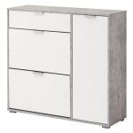 Vente - unique - meuble � chaussures arietta - 2 compartiments abattants, 1 porte & 1 tiroir - coloris ...