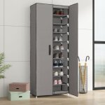 Maison chic - meuble � chaussures armoire � chaussures meuble d'entr�e gris 60x30x166 cm tissu 29334