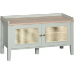 Homcom - meuble chaussures banc  chaussures 2 en 1 style bohme chic 2 portes tagre rglable - mdf ...