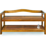 Casaria - meuble � chaussures en bois d'acacia �tag�re � chaussures multi - usage range - chaussures ...