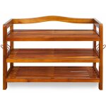 Casaria - meuble � chaussures en bois d'acacia �tag�re � chaussures multi - usage range - chaussures ...