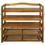 Casaria - meuble � chaussures en bois d'acacia �tag�re � chaussures multi - usage range - chaussures ...