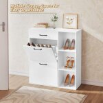 Woltu - meuble � chaussures en bois compos�, 80x90x30cm, , armoire � chaussures � 3 niveaux, �tag�re ...