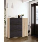 Dmora - meuble  chaussures dmagnino, meuble  chaussures avec 4 portes, meuble bas polyvalent avec 5 ...