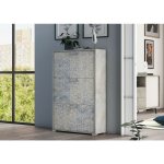 Abitare - meuble  chaussures 112 cm double profondeur bton et leizu avec trois portes rabattables - ...