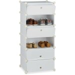 Relaxdays - meuble chaussures ferm� rangement 6 casiers plastique chaussures modulable diy hxlxp: 107x49x37 ...