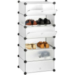 Relaxdays - meuble chaussures ferm rangement 6 casiers plastique chaussures modulable diy hxlxp: 107x49x37 ...
