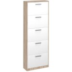 Vicco - meuble à chaussure gizmo, blanc / sonoma, 59x169. 5cm Vicco - meuble à chaussure gizmo, blanc / sonoma, 59x169. 5cm