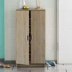 Meuble chaussures imitation ch�ne bross� 21 paires