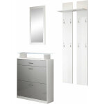 Meuble  chaussures avec led meuble d'entre portemanteau miroir 105 x 89 x 24cm 2 portes 1 tiroir modle ...
