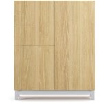 Meuble � chaussures, mod�le lofoten, en m�lamine en couleur ch�ne dor� et pieds blanc