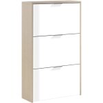 Miroytengo - meuble  chaussures multi - pices en chne ou blanc brillant avec 3 tagres 113x60x22 ...