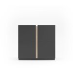 Meuble � chaussures, mod�le odda (516graph), avec deux portes, herdasa. graphite - ch�ne clair