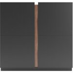 Meuble � chaussures, mod�le odda (516graph), avec deux portes, herdasa. graphite - noyer