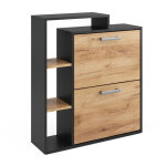 Vicco - meuble � chaussure orlando, ch�ne de force dor�, 24. 5x90cm 2 compartiments