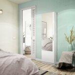 Abitare - meuble � chaussures avec porte miroir 50x22x180 cm blanc mat ? irlande