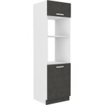 Meuble colonne four 2 portes battantes - gris - l 60 x p 57 x h 210 cm - lassen