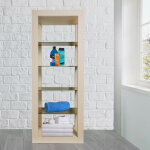 Cedam - meuble colonne de rangement salle de bain 4 �tageres chocolat 70 x 45 x 180 cm bois ch�ne