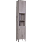 Meuble colonne rangement salle de bain dim. 30l x 32l x 172h cm 2 placards avec tagre + 2 niches mdf ...
