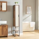 [en. casa] - meuble colonne de salle de bain namsskogan 160 x 24 x 30 cm effet noyer noir