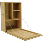 Meuble comptoir bar mural avec table gardiun cheers 52x22x77, 5 cm armoire en bois avec �tag�res et porte ...