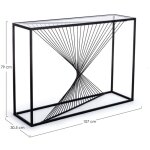 Hellin - console filaire en verre et en m�tal noir l107 - spirale