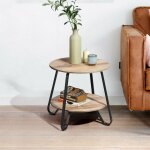 Meubles cosy table d'appoint avec plateau en bois plus cadre en m�tal et une �tag�re de style scandinave ...