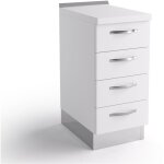Bloc de base commode cuisine 40x60x84 cm en bois blanc mat avec quatre tiroirs - massa Bloc de base commode cuisine 40x60x84 cm en bois blanc mat avec quatre tiroirs - massa