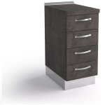 Bloc de base commode cuisine 40x60x84 cm en bois couleur lave avec quatre tiroirs - massa