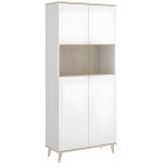 Meuble de cuisine 80x40x189 cm blanc mat et chêne naturel avec quatre portes - gubbio Meuble de cuisine 80x40x189 cm blanc mat et chêne naturel avec quatre portes - gubbio