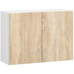 Armoires de cuisine haute akord w80 lima blanc 80 cm 2 portes fa�ade ch�ne sonoma 2 �tag�res 80x30, 5x58 ...