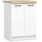 Armoires de cuisine basse akord s60 oliwia blanc 60 cm 2 portes faade blanche 2 tagres 60x46x85 cm ...