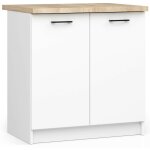 Armoires de cuisine basse akord s80 oliwia blanc 80 cm 2 portes faade blanche 2 tagres 80x46x85 cm ...