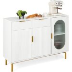 Meuble cuisine bas, buffet cuisine bas 2 placards à portes vitrées, 2 tiroirs, 120 x 40 x 88 cm Meuble cuisine bas, buffet cuisine bas 2 placards à portes vitrées, 2 tiroirs, 120 x 40 x 88 cm