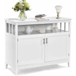 Costway - meuble cuisine bas, buffet cuisine avec placard 2 portes, tagre rglable, armoire cuisine ...
