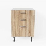 Cuisibane - meuble de cuisine bas casserolier - 60 cm - bois