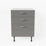 Cuisibane - meuble de cuisine bas casserolier - 60 cm - gris