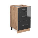 Meuble cuisine fame - line, anthracite haute brillance, 50 cm sans plan de travail vicco