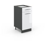 Meuble cuisine fame - line, blanc haute brillance, 40 cm sans plan de travail, vicco