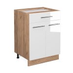 Meuble cuisine fame - line, blanc haute brillance, 60 cm avec tiroir, sans plan de travail vicco