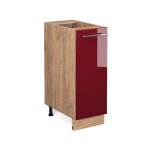 Meuble de cuisine fame - line, rouge bordeaux haute brillance, 30 cm sans plan de travail vicco