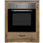 Meuble bas de cuisine pour four et plaques de cuisson champtre