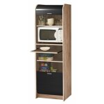 Beaux meubles pas chers - buffet de cuisine � rideau 58, 2x47x180, 7 cm ch�ne et noir - lunch