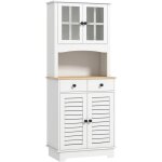 Meuble de cuisine avec portes vitr�es, 2 tiroirs, vaisselier, meuble de salle � manger, bois, 68 x 39, ...