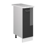 Vicco - meuble de cuisine r - line, anthracite haute brillance, 30 cm, pt marbre
