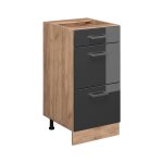 Meuble cuisine r - line, anthracite haute brillance, 40 cm avec tiroirs, sans plan de travail vicco